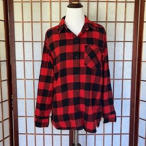 Madewell Red and Black Plaid Button Down